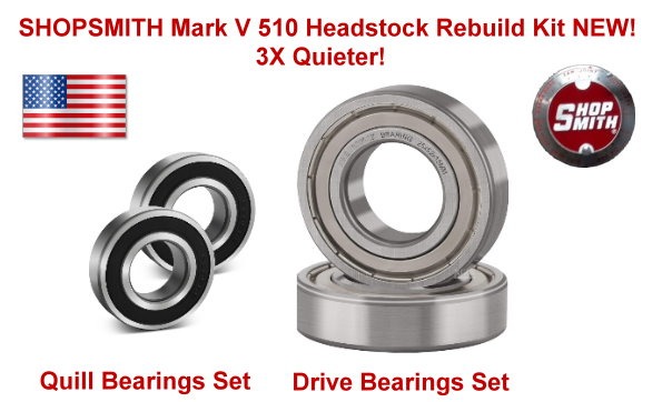 Shopsmith Main Drive & Quill Bearings Set